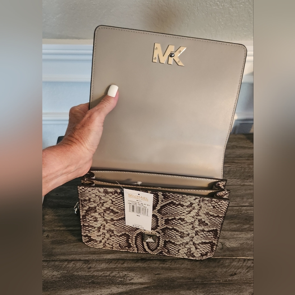 Michael Kors Snake Print Crossbody Bag - Brown and Black - Picture 3 of 10